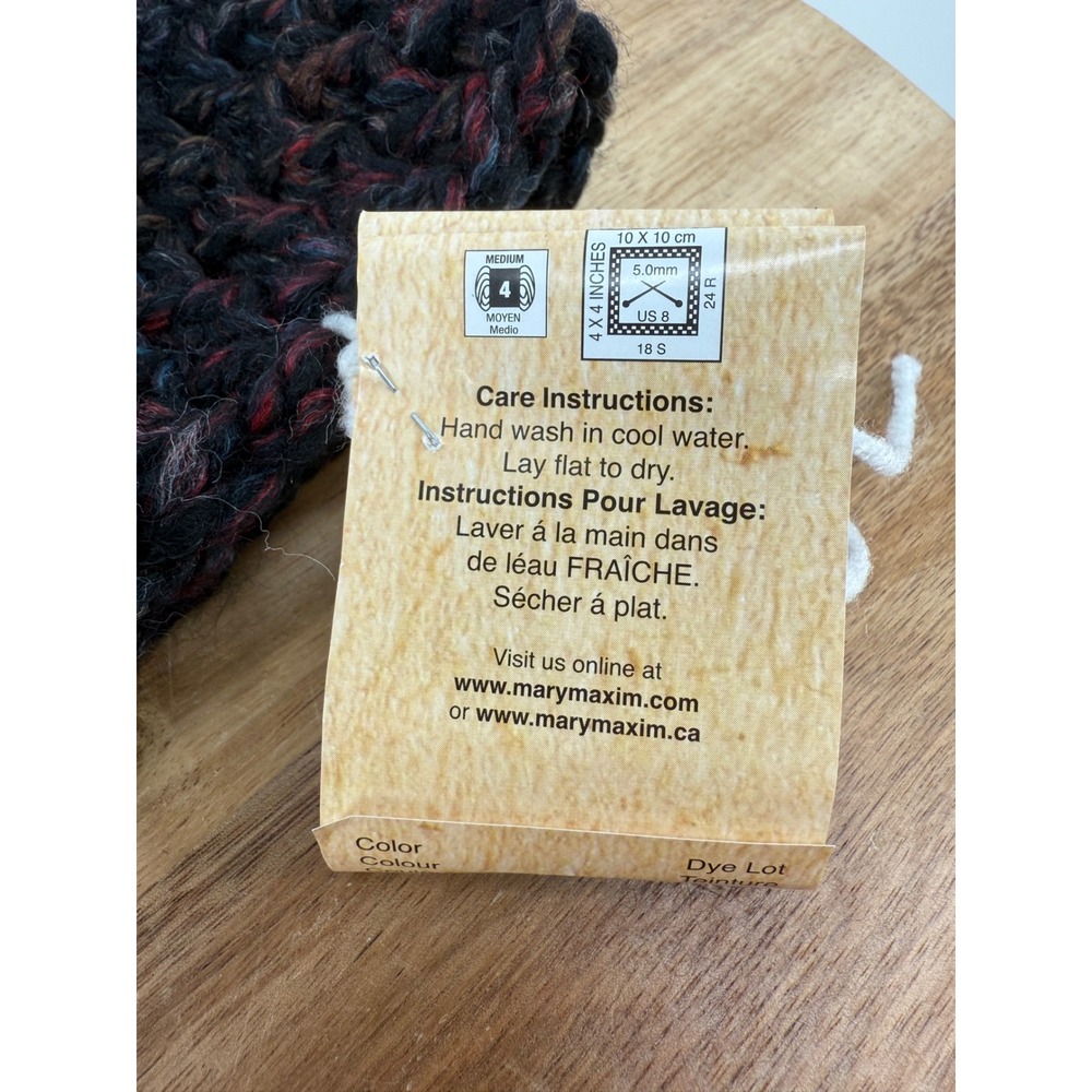 Handmade Chunky Knit Beanie Hat Dark Multi Color‎ Acrylic Alpaca Blend - Picture 6 of 6